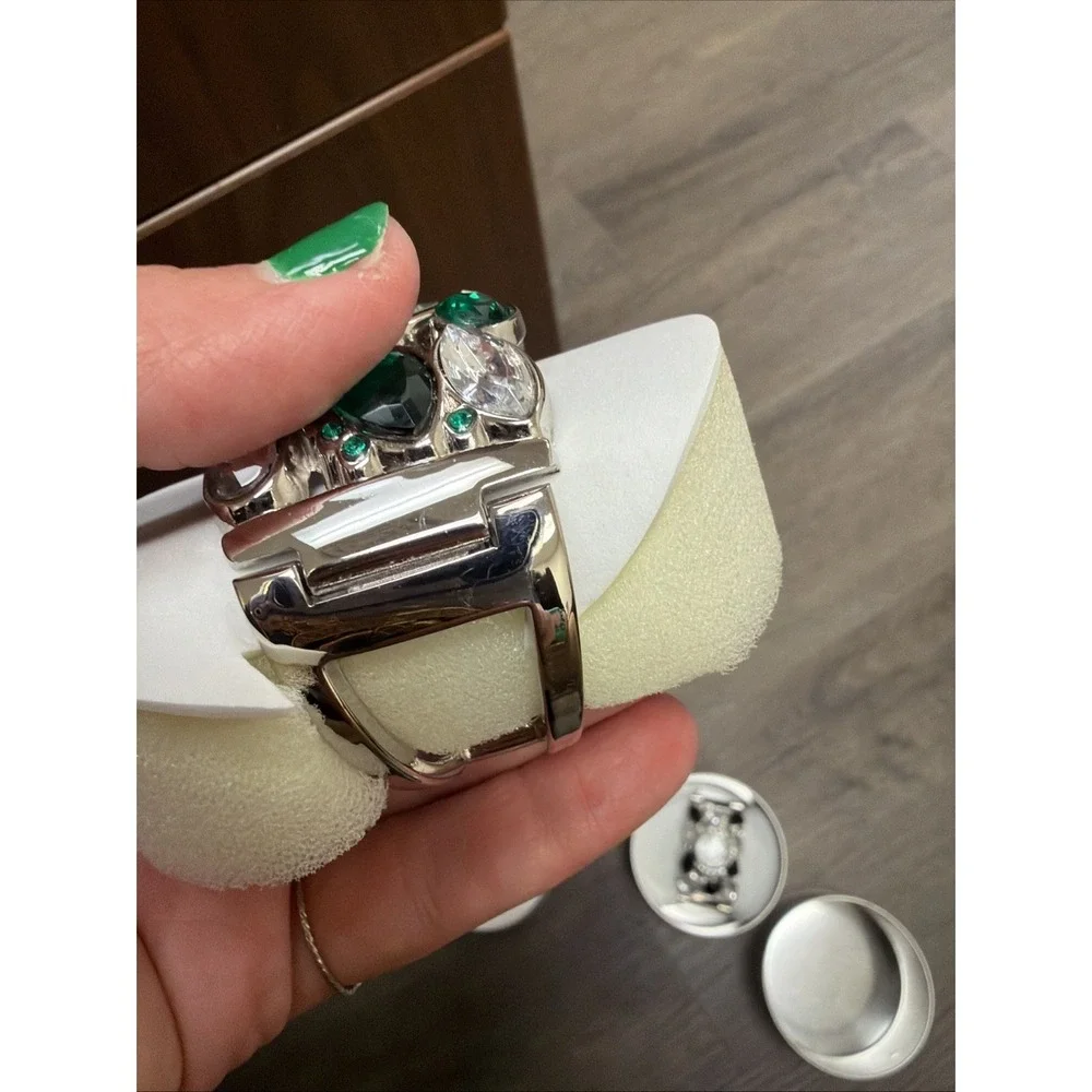 Charming Charlie Cuff Watch Lot 2 Black Green Rhinestone Statement  Watches‎